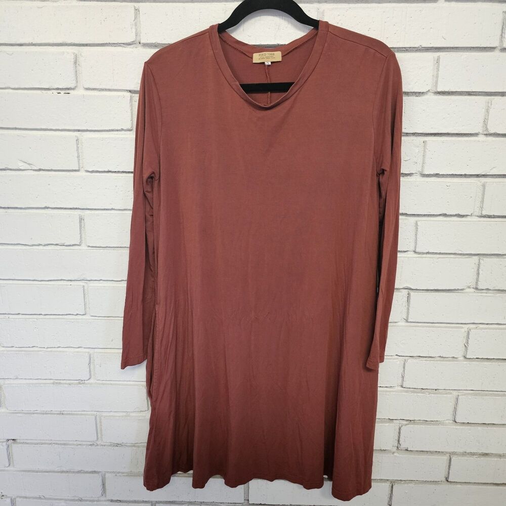 Piko 1988 Long Sleeve Tshirt Pullover Dress With Pockets Small